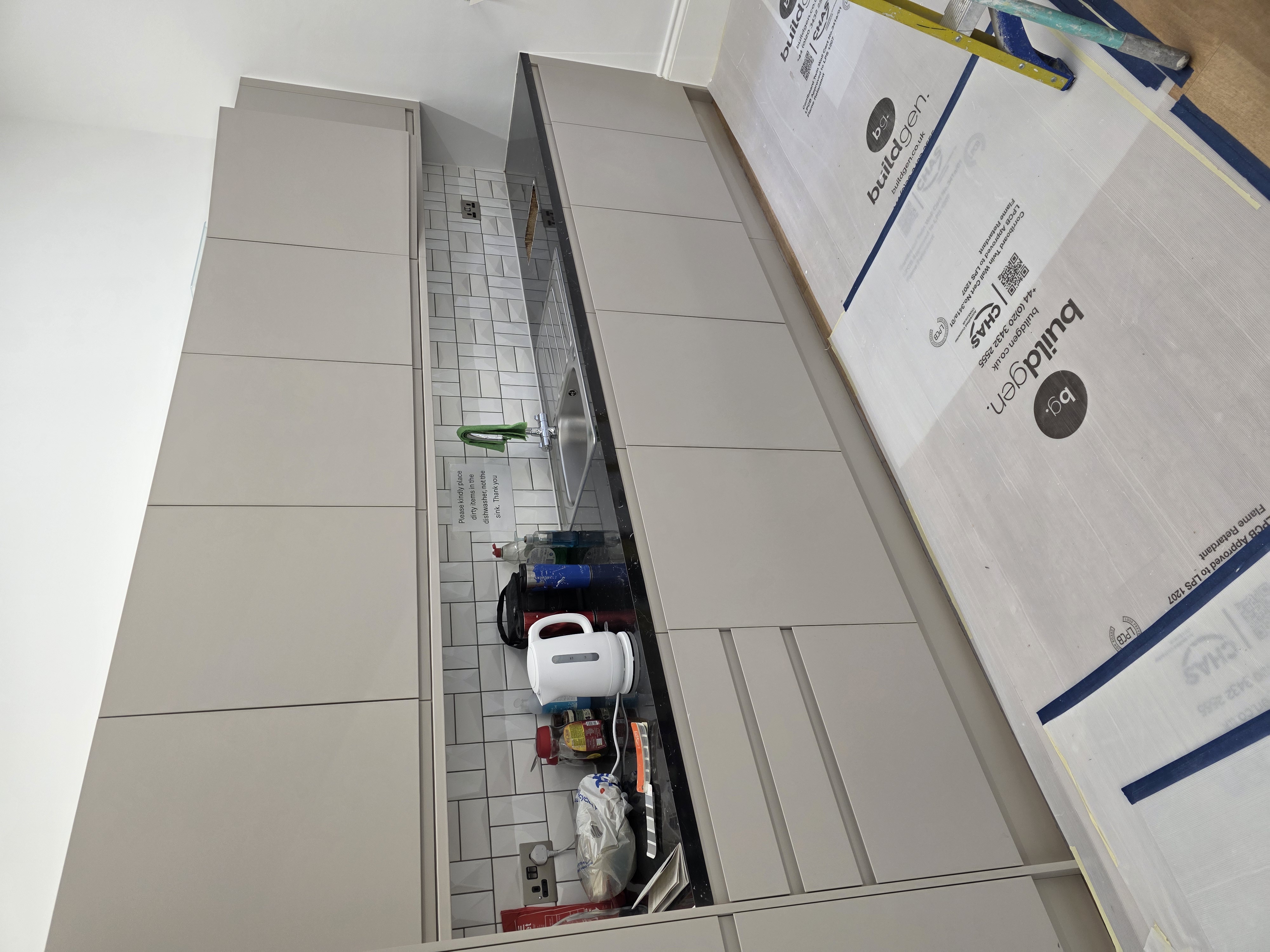 Kitchenette area panel installation